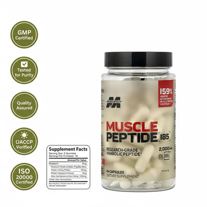 Muscle Peptide 185 Supplements Build Lean Muscle 3X Faster